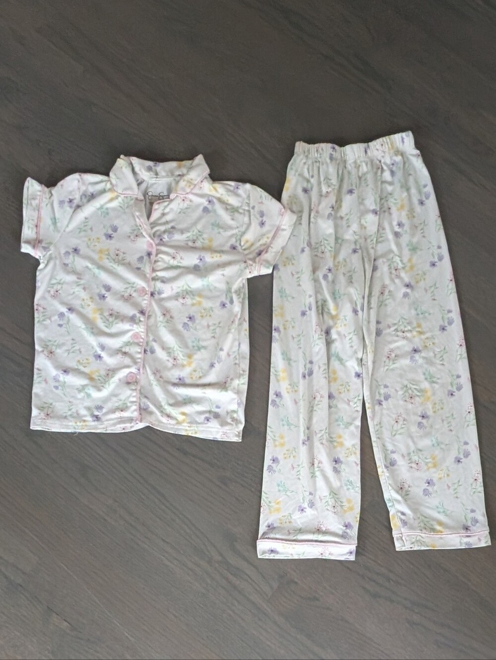 Jessica Simpson Girls Floral Short-Sleeve Pajama Set, Size 8